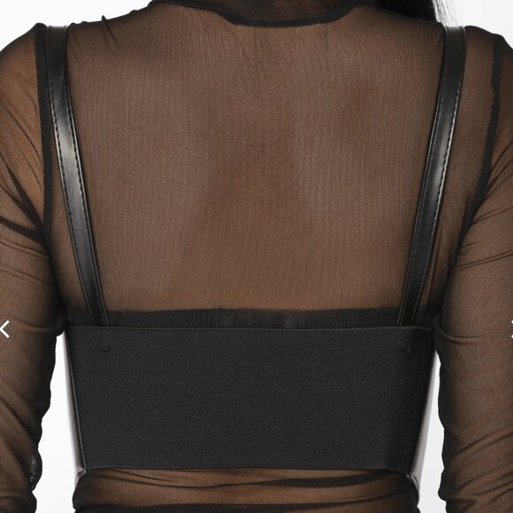 FASHION NOVA Black Suspender Harness Belt Women's Size Small - Picture 2 of 14